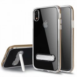 iPhone Xr 6.1in Clear Armor Bumper Kickstand Case (Gold)